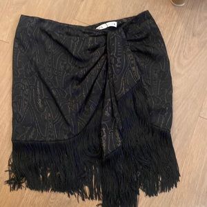 NEVER WORN black fringe skirt